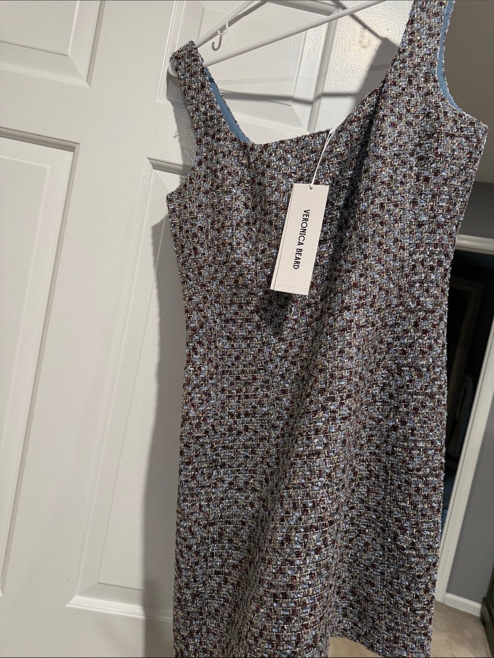 Veronica Beard Light Blue Multi-Tone Tweed Mini Dress